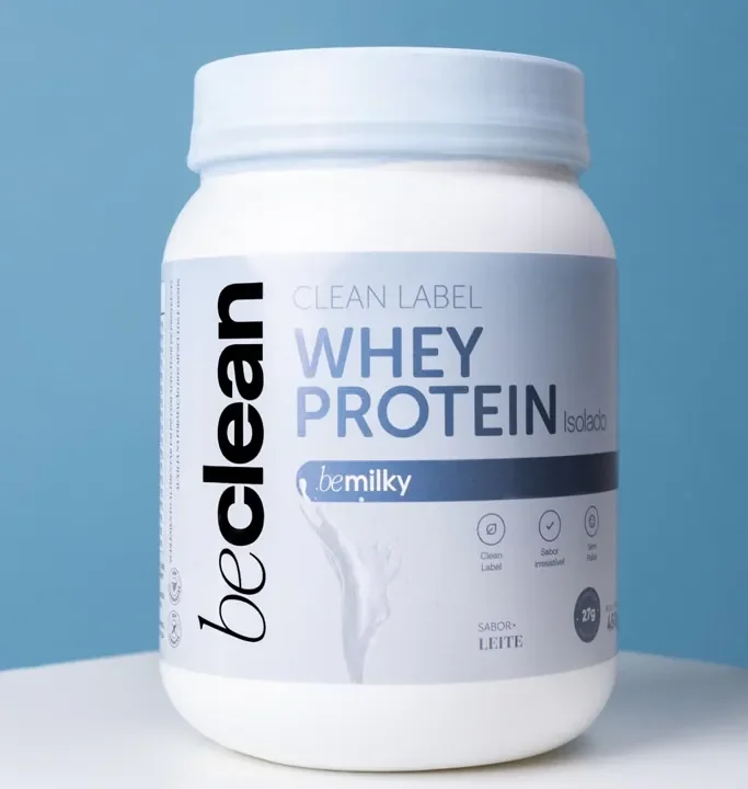 Pote de Whey Protein Isolado leite